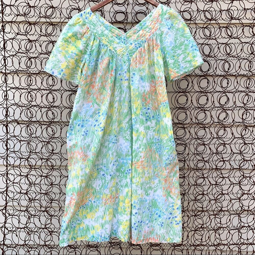 Vintage JCPenney Loungewear watercolor floral house dress